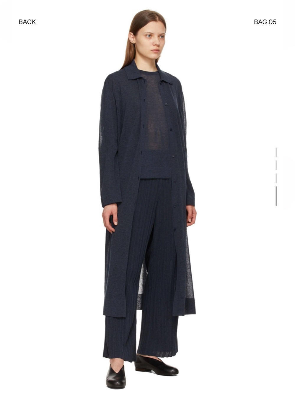 Le17Septembre navy sheer knit long cardigan